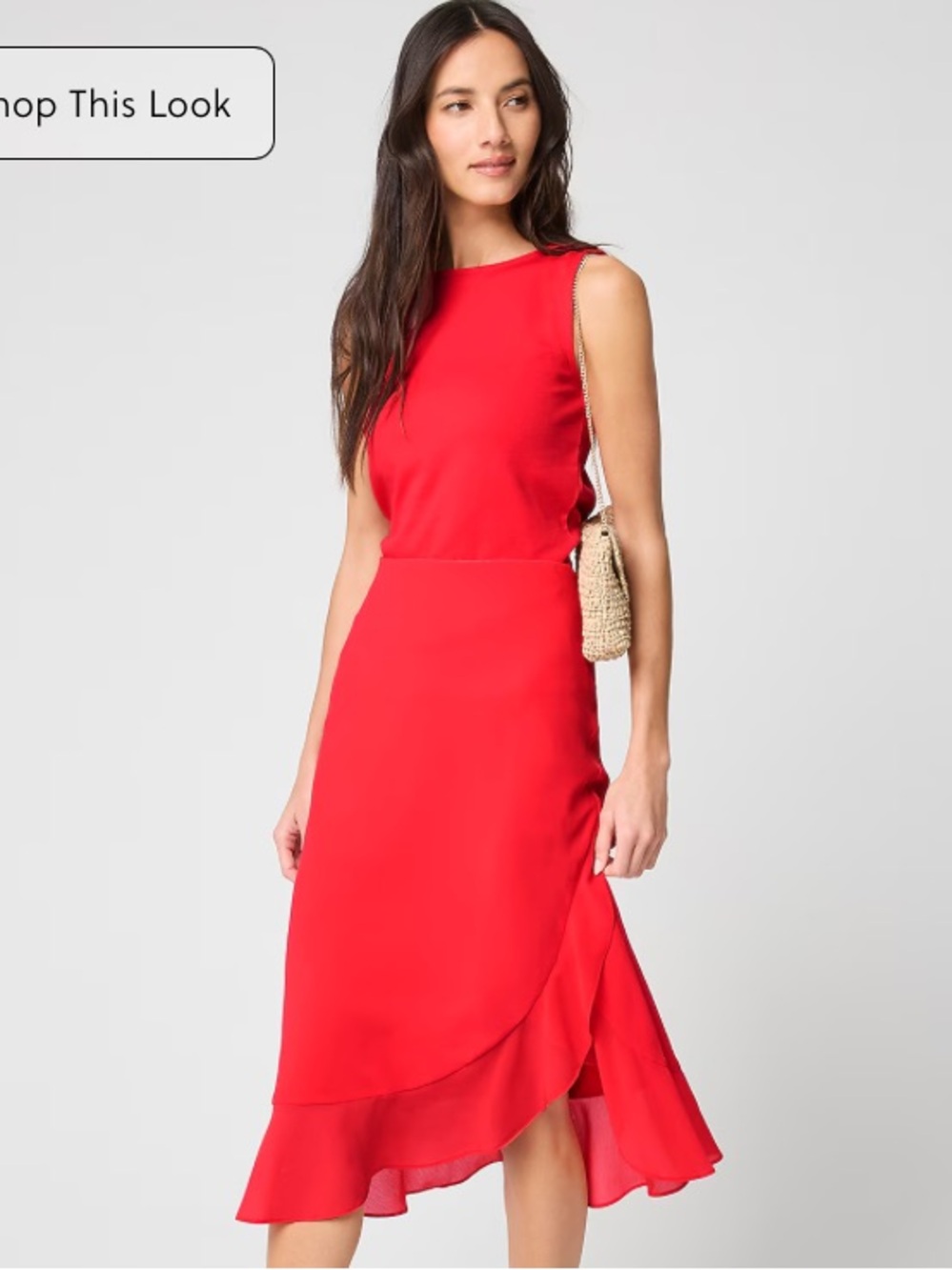 NWT J Crew Ruffle-hem slip skirt (Tango Red) Size Small